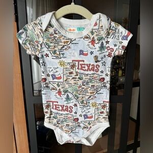 Texas baby onesie short sleeve bodysuit pima cotton state souvenir austin dallas